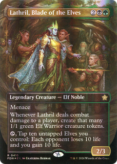 Lathril, Blade of the Elves (Borderless) (Mana Foil) [Foundations]-1