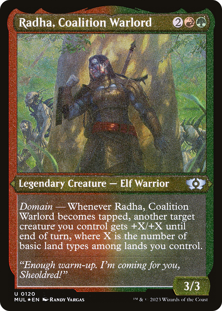 Radha, Coalition Warlord (Foil Etched) [Multiverse Legends]-1