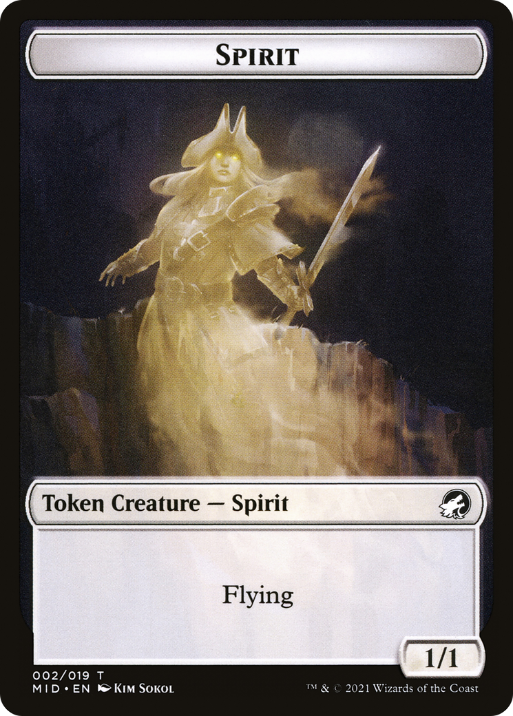 Spirit (TMID-002) - Innistrad: Midnight Hunt Tokens-1