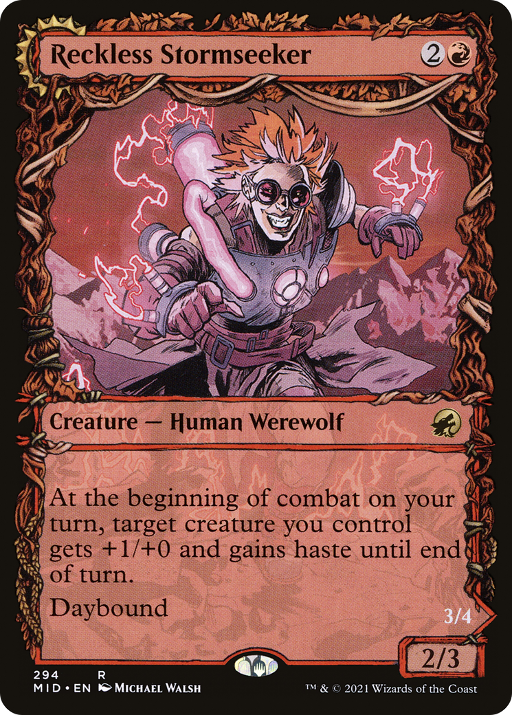 Reckless Stormseeker // Storm-Charged Slasher (Showcase Equinox) [Innistrad: Midnight Hunt]-3