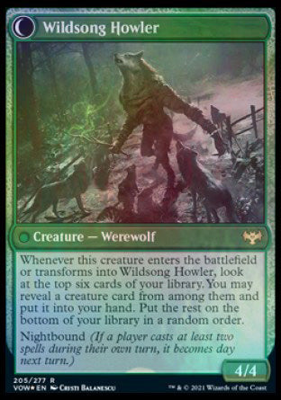Howlpack Piper // Wildsong Howler [Innistrad: Crimson Vow Prerelease Promos]-2