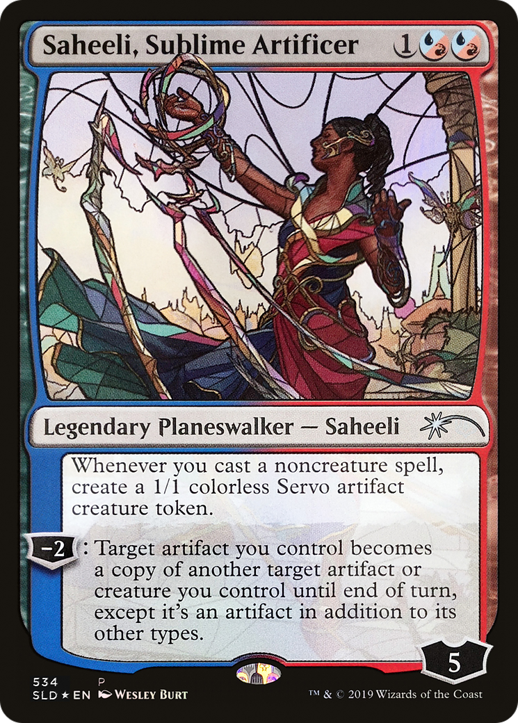 Saheeli, Sublime Artificer (Stained Glass) [Secret Lair Drop Promos]-1
