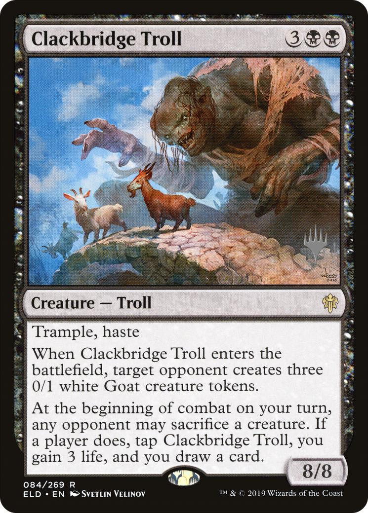 Clackbridge Troll (Promo Pack) [Throne of Eldraine Promos]-1