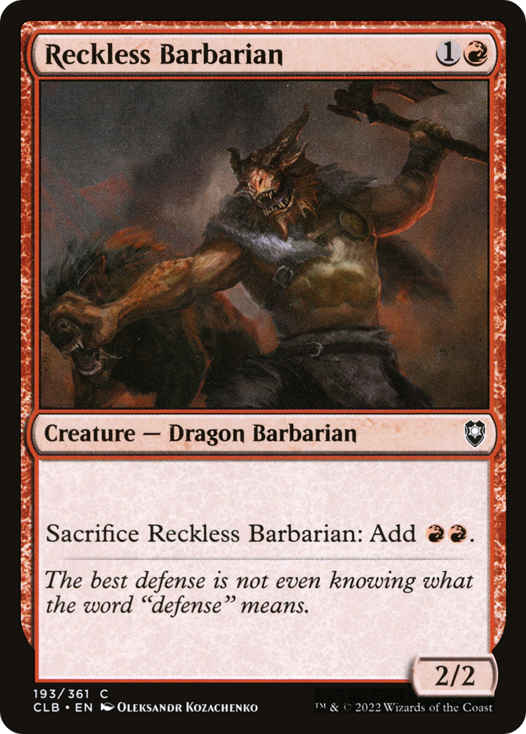 Reckless Barbarian [Commander Legends: Battle for Baldur's Gate]-1