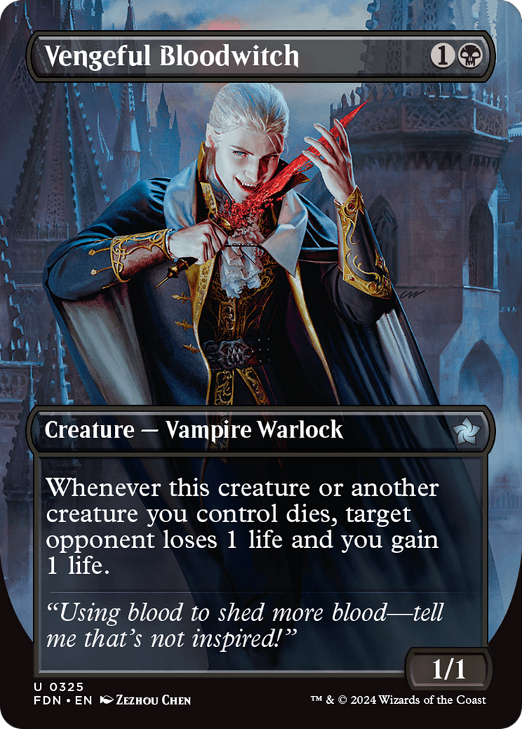 Vengeful Bloodwitch (Borderless) (FDN-325) - Foundations (Borderless)-1