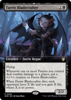 Faerie Bladecrafter (Extended Art) [Wilds of Eldraine Commander]-1