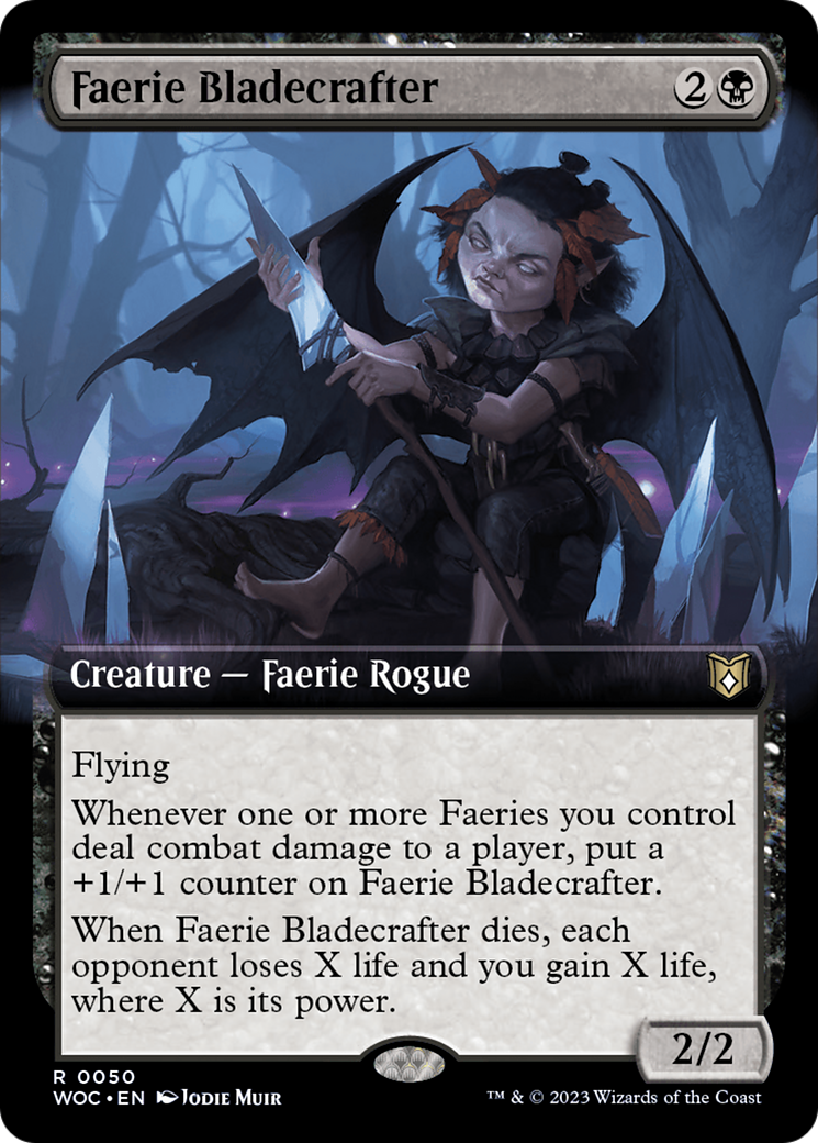 Faerie Bladecrafter (Extended Art) [Wilds of Eldraine Commander]-1