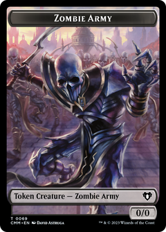 Human Warrior // Zombie Army Double-Sided Token [Commander Masters Tokens]-2