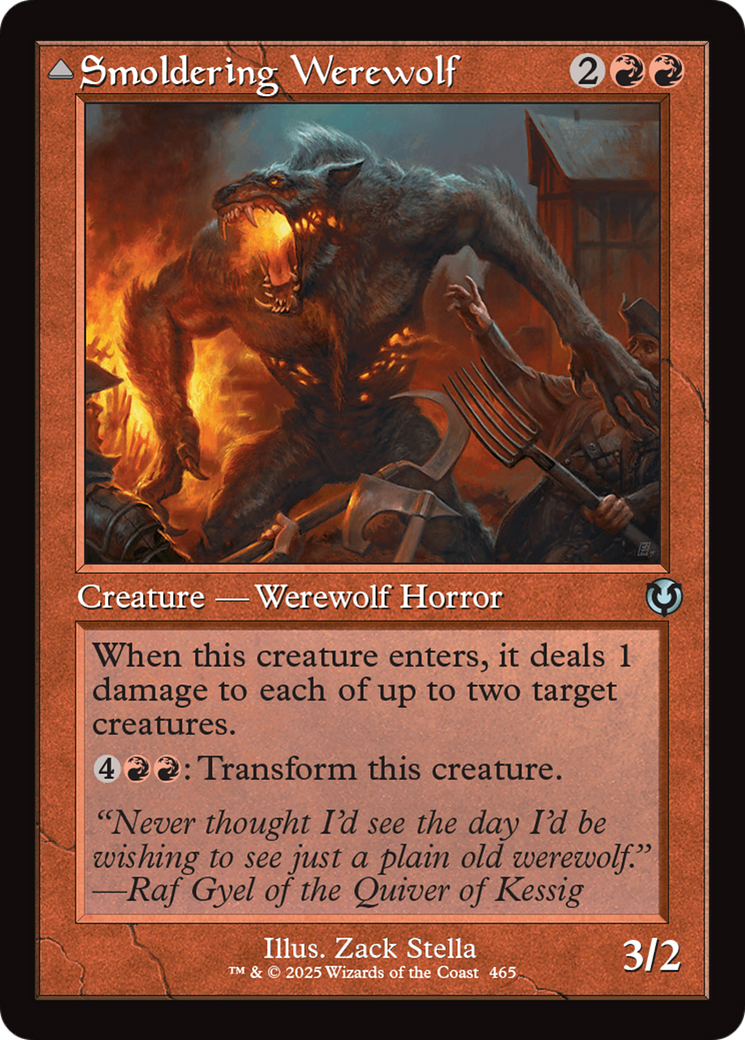 Smoldering Werewolf // Erupting Dreadwolf (Retro Frame) [Innistrad Remastered]-3