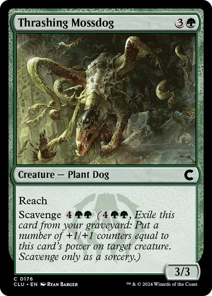 Thrashing Mossdog [Ravnica: Clue Edition]-1