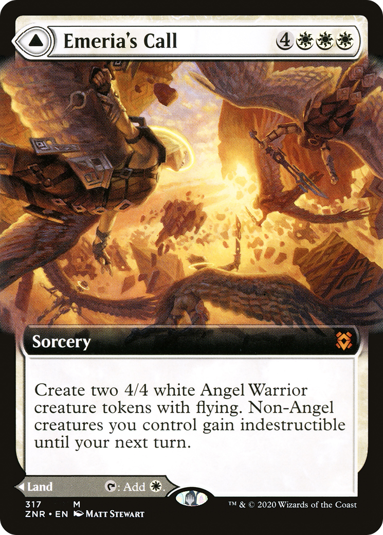 Emeria's Call // Emeria, Shattered Skyclave (Extended Art) [Zendikar Rising]-3