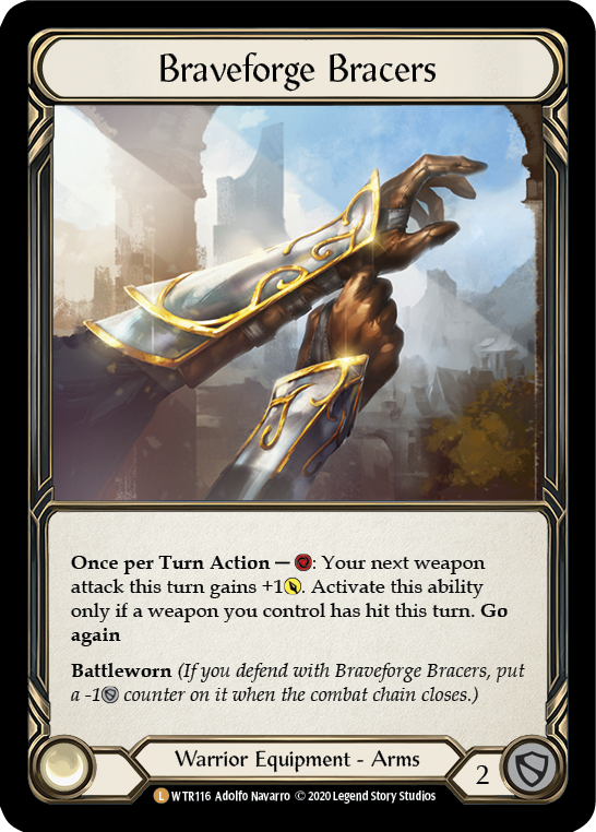 Braveforge Bracers [U-WTR116] (Welcome to Rathe Unlimited)  Unlimited Rainbow Foil-2