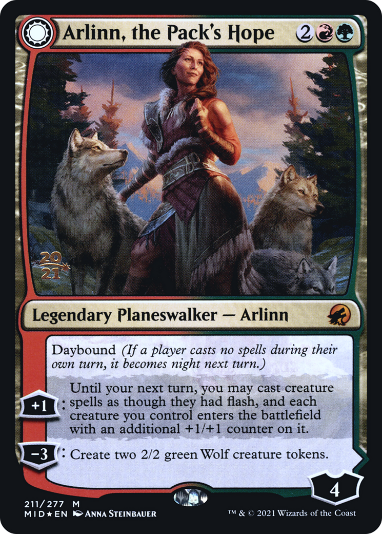 Arlinn, the Pack's Hope // Arlinn, the Moon's Fury [Innistrad: Midnight Hunt Prerelease Promos]-3