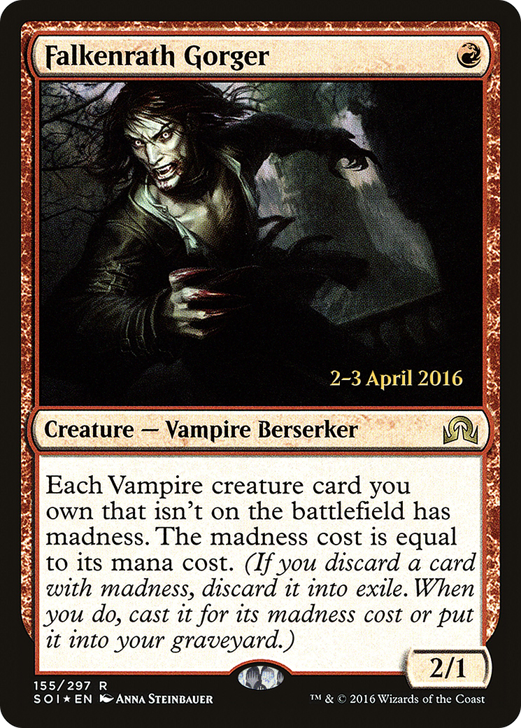 Falkenrath Gorger [Shadows over Innistrad Prerelease Promos]-1
