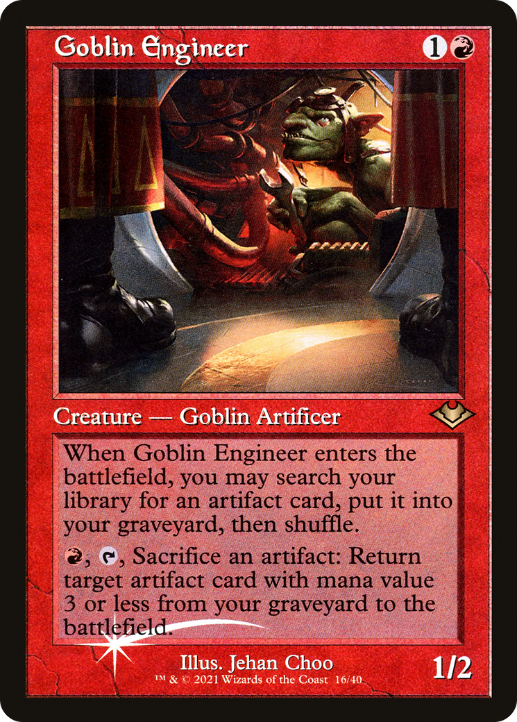 Goblin Engineer (Retro Frame) (MH1-016) - Modern Horizons 1 Timeshifts Etched Foil-1