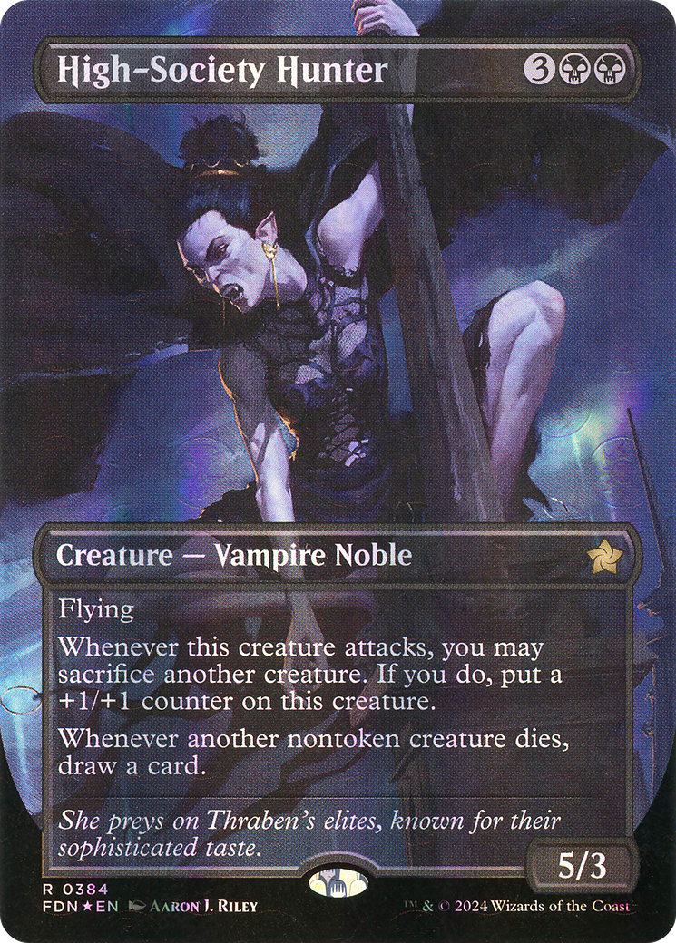 High-Society Hunter (Borderless) (Mana Foil) [Foundations]-1