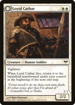 Loyal Cathar // Unhallowed Cathar [Dark Ascension]-3