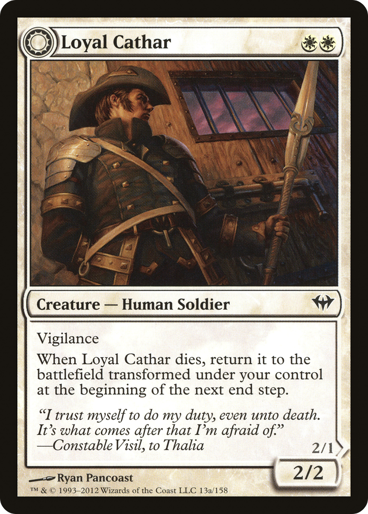 Loyal Cathar // Unhallowed Cathar [Dark Ascension]-3