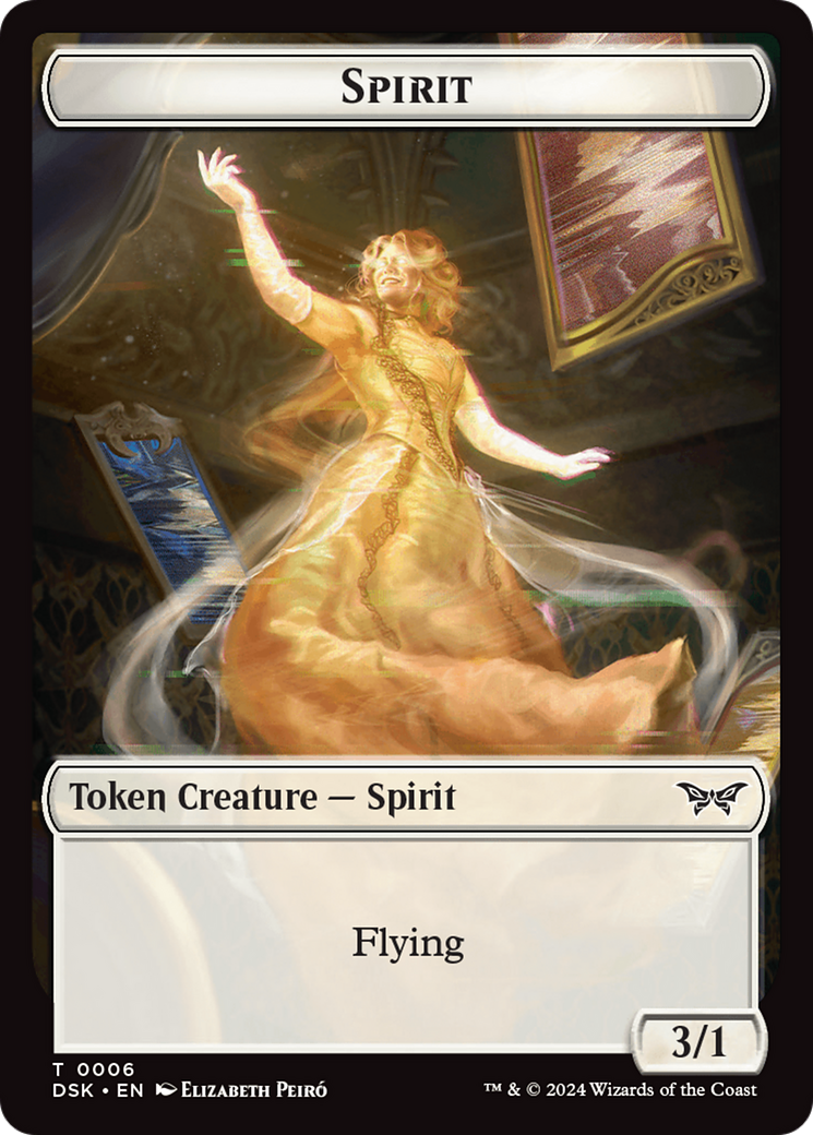 Spirit (0006) // Manifest Double-Sided Token [Duskmourn: House of Horror Tokens]-1