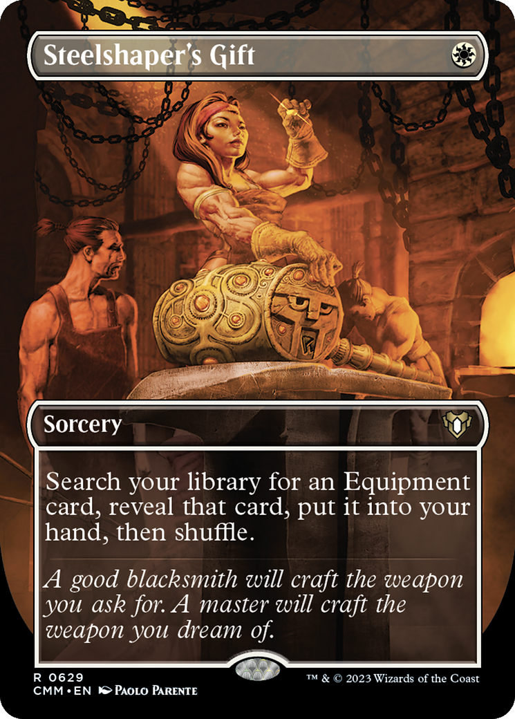 Steelshaper's Gift (Borderless Alternate Art) [Commander Masters]-1