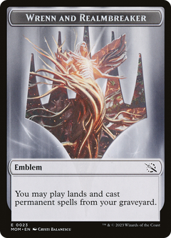 Treasure (21) // Wrenn and Realmbreaker Emblem Double-Sided Token [March of the Machine Tokens]-2