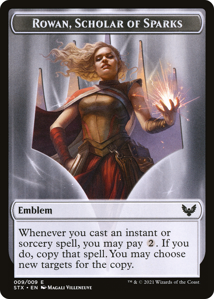 Rowan, Scholar of Sparks Emblem (TSTX-009) - Strixhaven: School of Mages Tokens-1