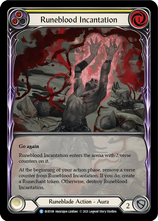 Runeblood Incantation (Yellow) [EVR108] (Everfest)  1st Edition Extended Art Rainbow Foil-2