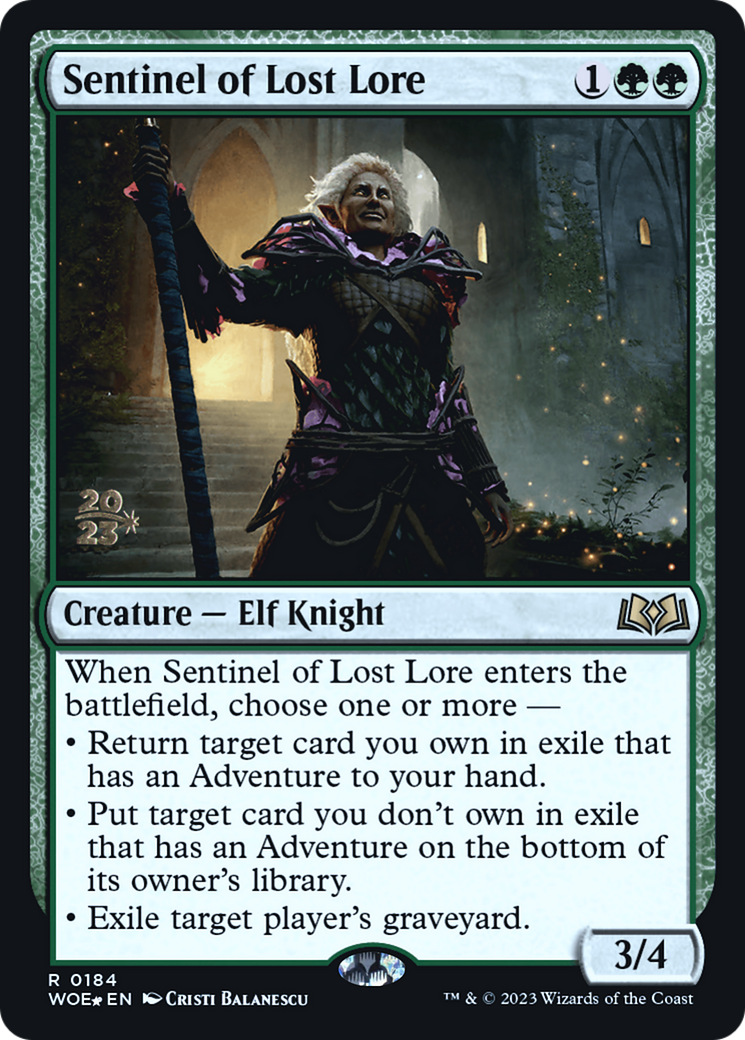 Sentinel of Lost Lore [Wilds of Eldraine Prerelease Promos]-1