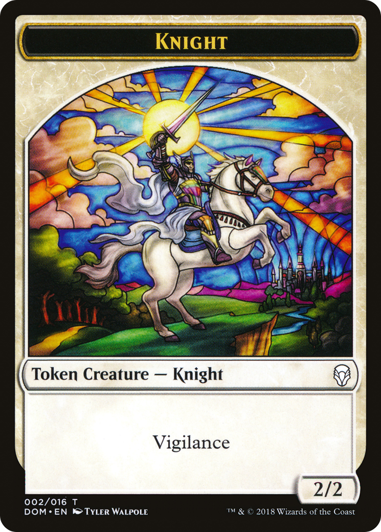 Knight Token (002/016) [Dominaria Tokens]-1