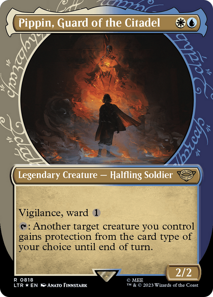 Pippin, Guard of the Citadel (Showcase) (Surge Foil) [The Lord of the Rings: Tales of Middle-Earth]-1