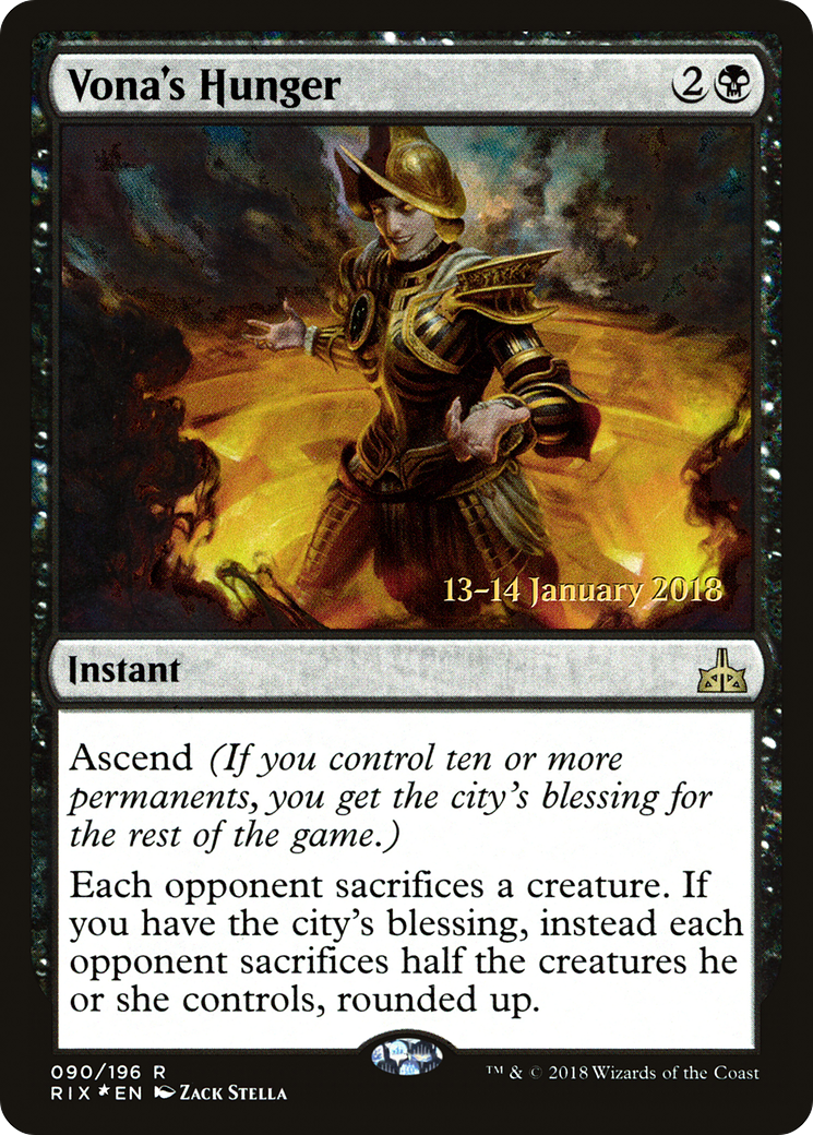 Vona's Hunger (PRE-090) - Rivals of Ixalan Promos Foil-1