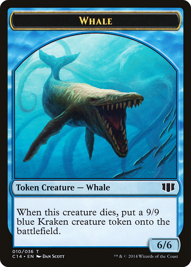 Whale // Zombie (Blue) Double-sided Token (C14-10 // 11) - Commander 2014 Tokens-1