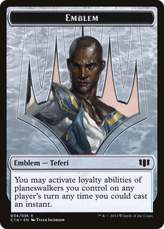 Teferi, Temporal Archmage Emblem // Zombie (011/036) Double-Sided Token [Commander 2014 Tokens]-3
