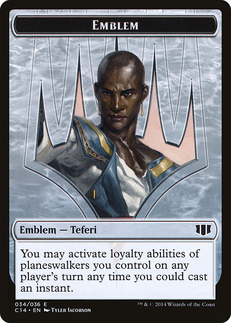 Teferi, Temporal Archmage Emblem // Zombie (011/036) Double-Sided Token [Commander 2014 Tokens]-3