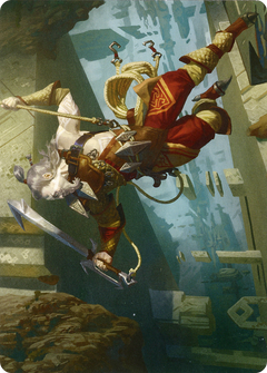 Cliffhaven Sell-Sword // Cliffhaven Sell-Sword (AZNR-038) - Zendikar Rising Art Series (Borderless) Foil-1