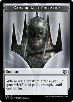Garruk, Apex Predator Emblem // Saproling Double-Sided Token [Modern Horizons 3 Commander Tokens]-1