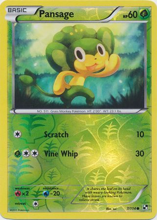 Pansage (7/114) (Energy Holo) [Black & White: Base Set]-1