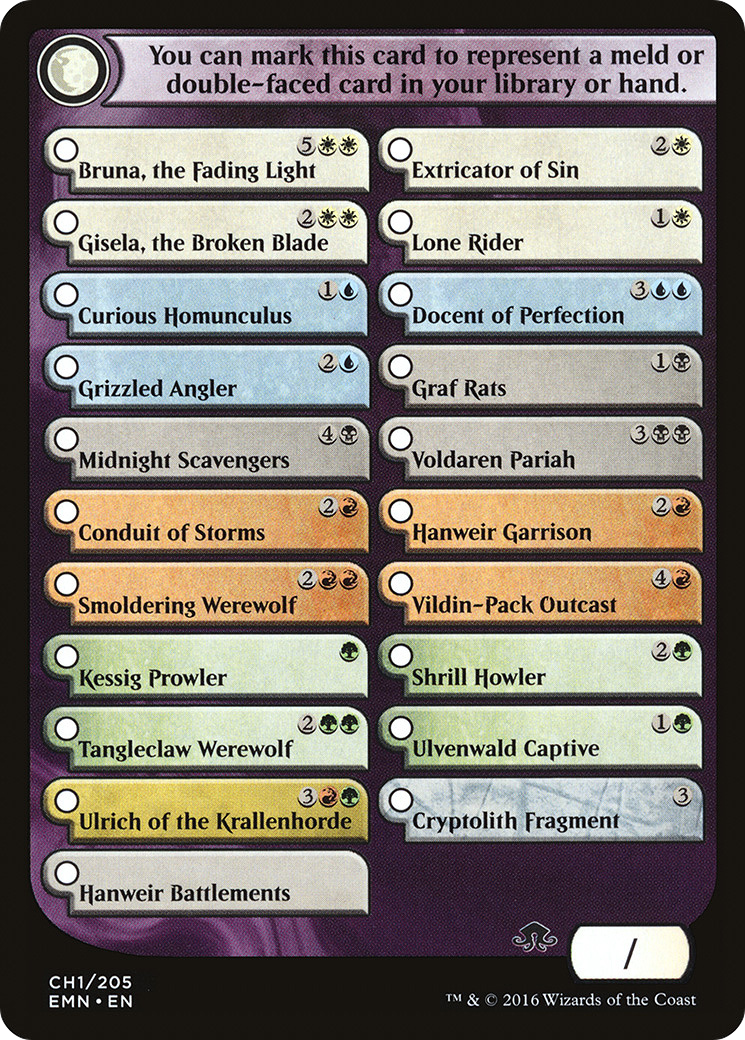 Eldritch Moon Checklist [Eldritch Moon Tokens]-1