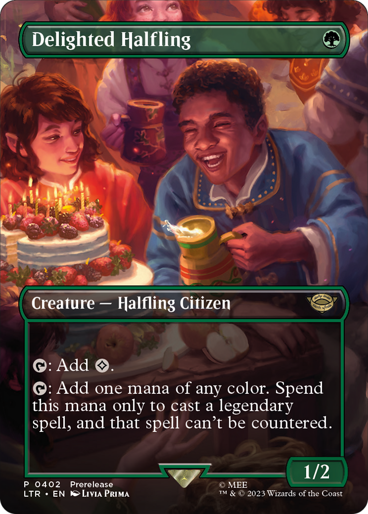 Delighted Halfling (Borderless Alternate Art) [The Lord of the Rings: Tales of Middle-Earth]-1