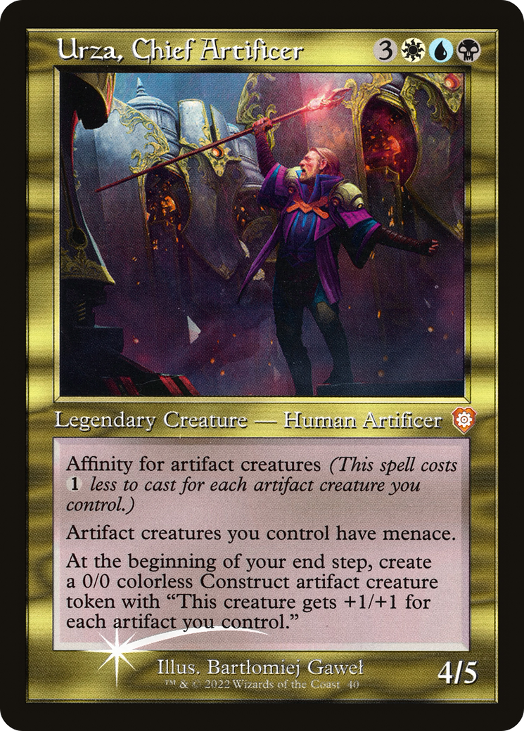 Urza, Chief Artificer (Display Commander) - Thick Stock (BRC-040) - The Brothers' War Commander Foil-1