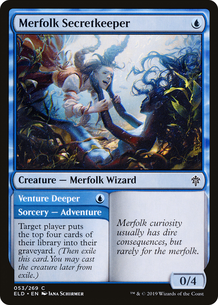 Merfolk Secretkeeper // Venture Deeper [Throne of Eldraine]-1