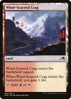 Wind-Scarred Crag (NEO-282) - Kamigawa: Neon Dynasty Foil-1