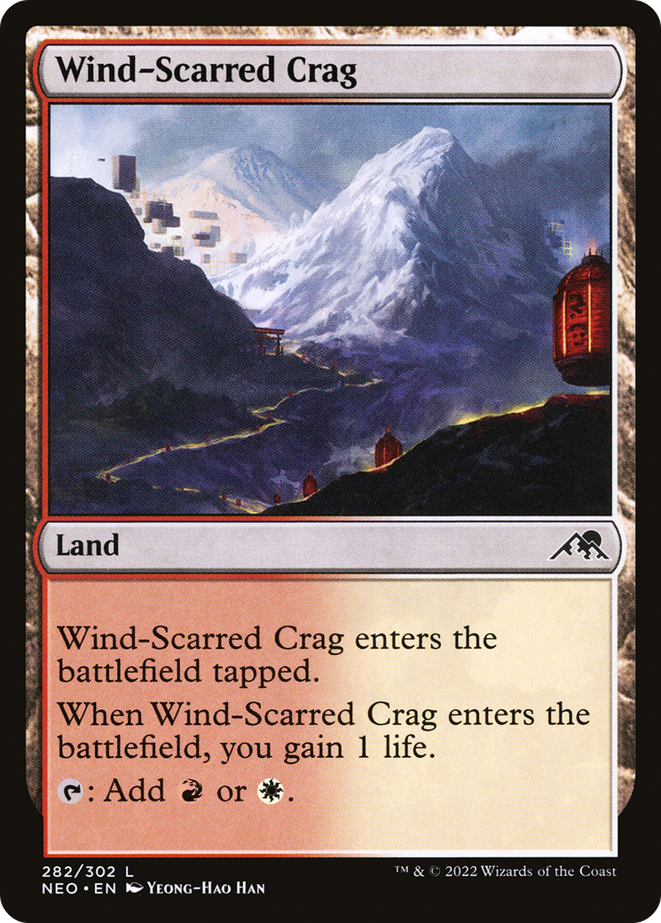 Wind-Scarred Crag (NEO-282) - Kamigawa: Neon Dynasty Foil-1