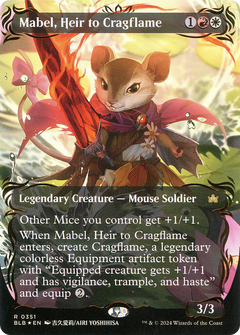 Mabel, Heir to Cragflame (Borderless) (Raised Foil) [Bloomburrow]-1