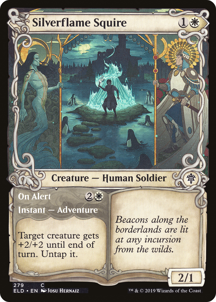 Silverflame Squire // On Alert (Showcase) [Throne of Eldraine]-1
