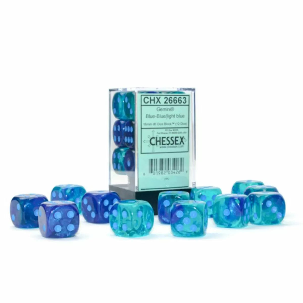 CHX 26663 Gemini 16mm d6 Blue-Blue/Light Blue Luminary Block (12)-1
