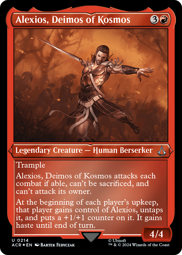 Alexios, Deimos of Kosmos (ACR-214) - Assassin's Creed Etched Foil-1