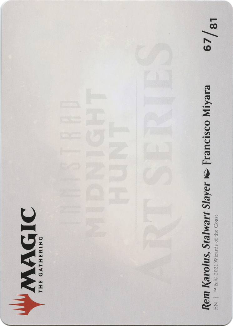 Rem Karolus, Stalwart Slayer // Rem Karolus, Stalwart Slayer (AMID-067) - Midnight Hunt Art Series (Borderless) Foil-2