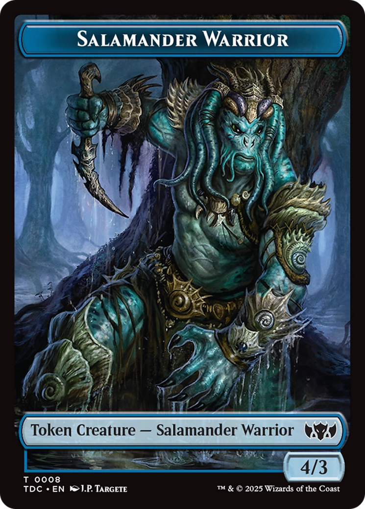 Salamander Warrior // Zombie Druid Double-Sided Token [Tarkir: Dragonstorm Commander Tokens]-1