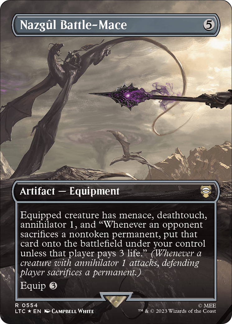 Nazgul Battle-Mace (Borderless) (Surge Foil) [The Lord of the Rings: Tales of Middle-Earth Commander]-1